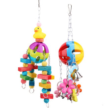 Load image into Gallery viewer, Acrylic Bird Bite Toys Colorful Pet Parrot Chew Toys Pet Bird Cage Hanging Bait Swing Cage Toys For Parrots Pet Bird Conure