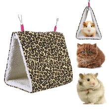 Load image into Gallery viewer, Leopard Bird House Parrot Bird Hammock Hanging Cave Warm Hut Nest for Pet Rabbit Hamster Hammock Pet Hanging Cage