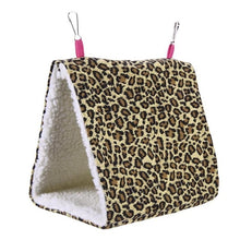 Load image into Gallery viewer, Leopard Bird House Parrot Bird Hammock Hanging Cave Warm Hut Nest for Pet Rabbit Hamster Hammock Pet Hanging Cage